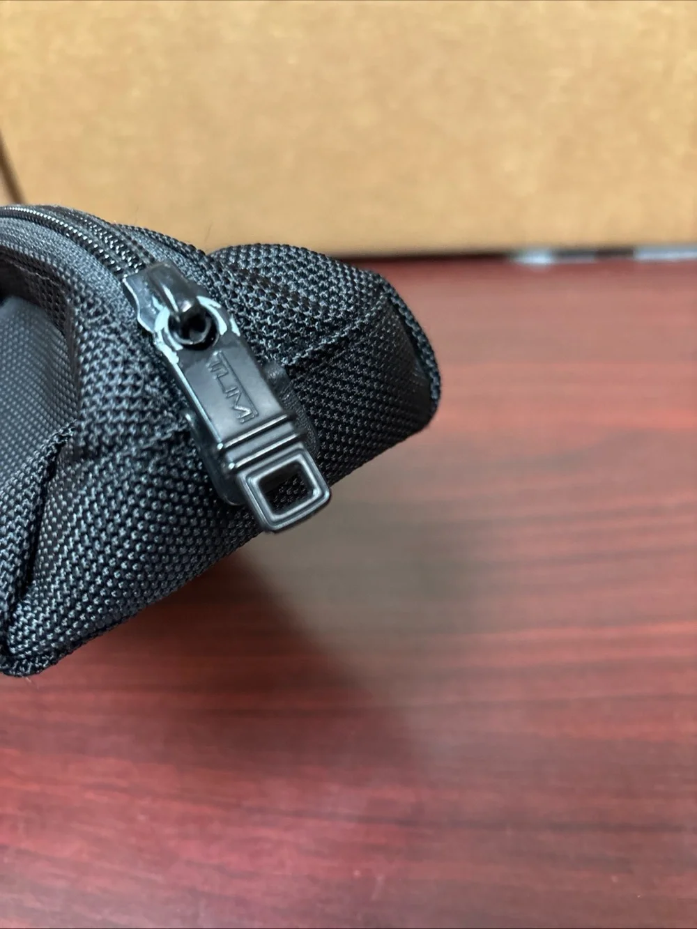 TUMI Black Ballistic Accent Zip Up Accessory Cord Travel Pouch Case Bag